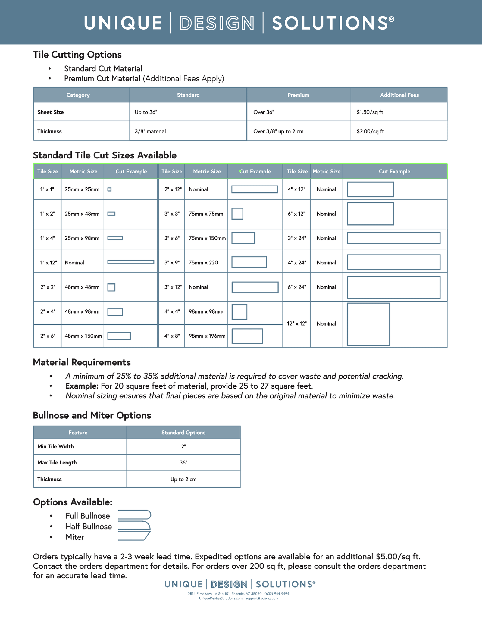 UDS Cut, Mesh, and Bullnose Specification Sheet cover
