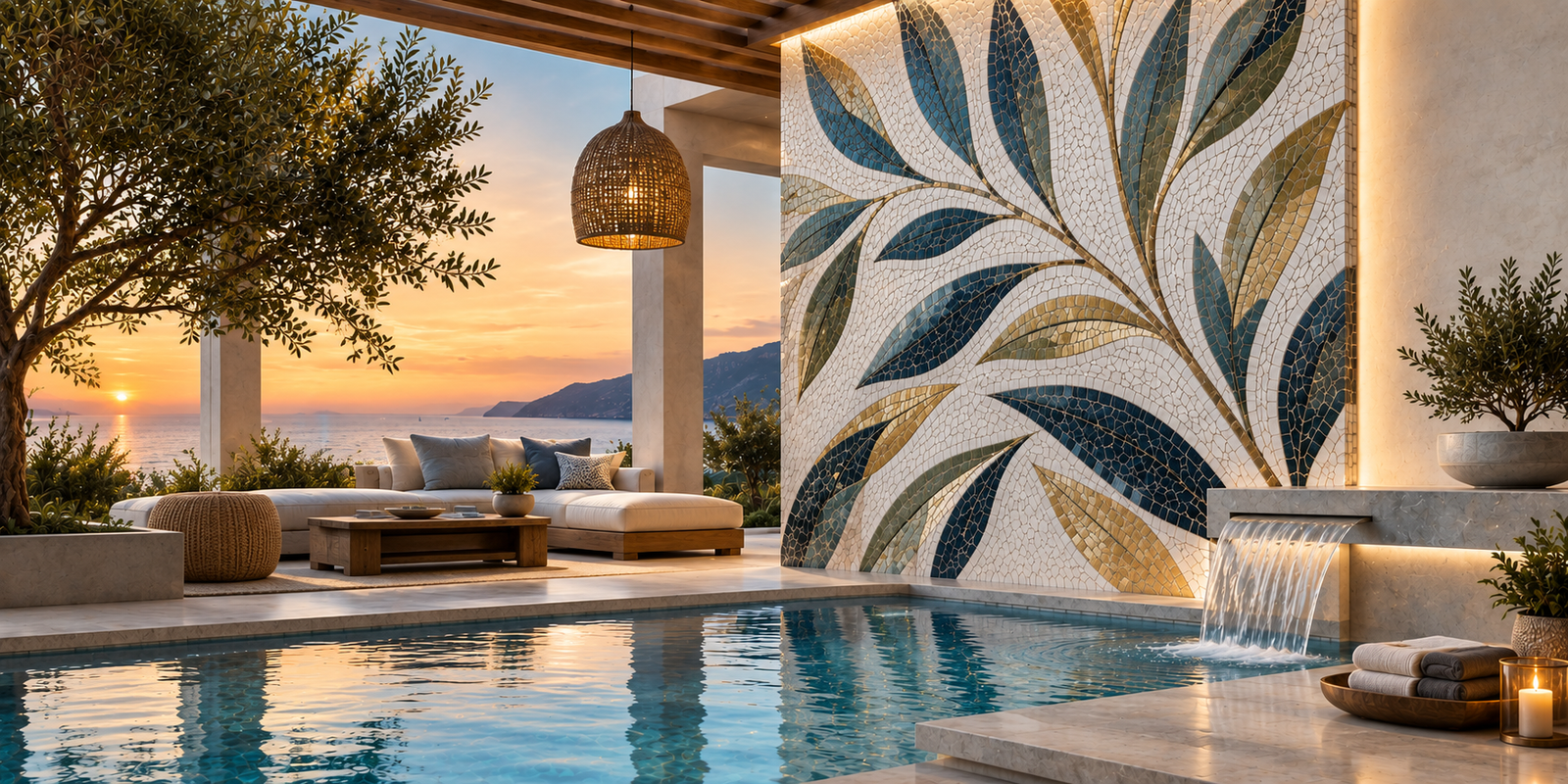 Custom architectural glass mural installation